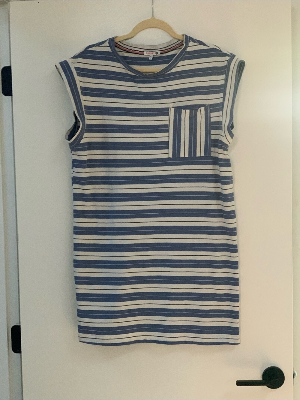 SUNDRYBlue and White Striped Sleeveless tunic SZ large